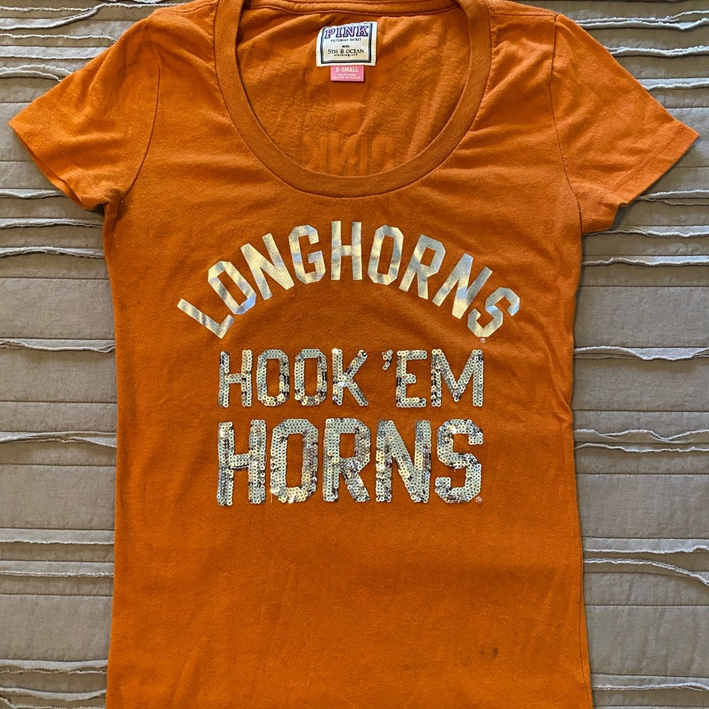 PINK Texas Longhorn T-shirt size xsmall